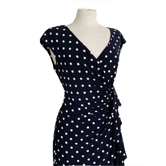 American Living Retro Pin Up Navy Polka Dot Dress - Picture 5 of 9